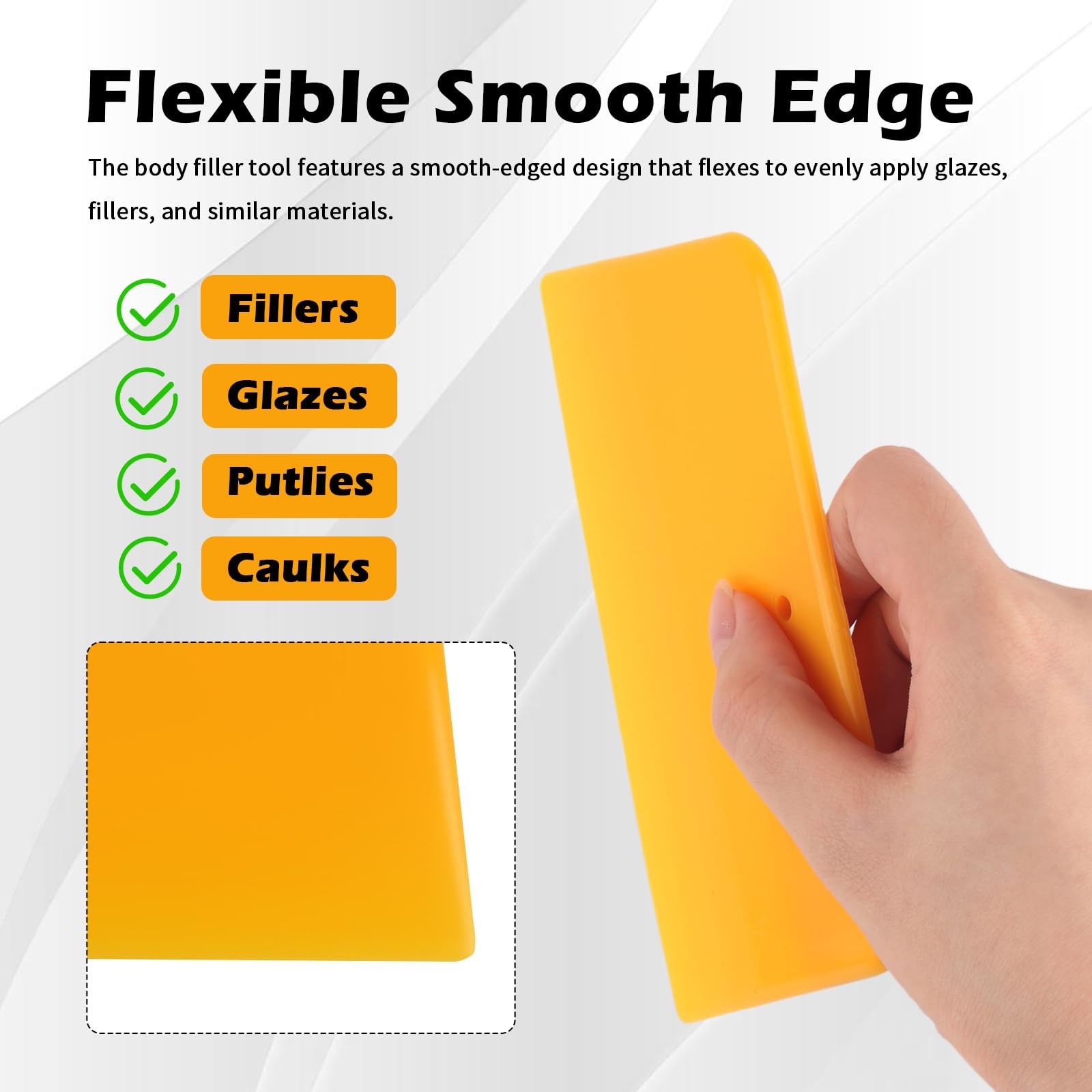 VKQTS 9PCS Body Filler Spreader Tool with 4/5/6 3.87*2.64*0.11 inch, Orange