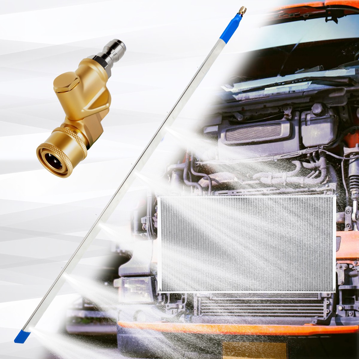 39” 100CM Car Radiator Cleaning Wand 25° Fan Nozzle Car Truck Power Washer Wand