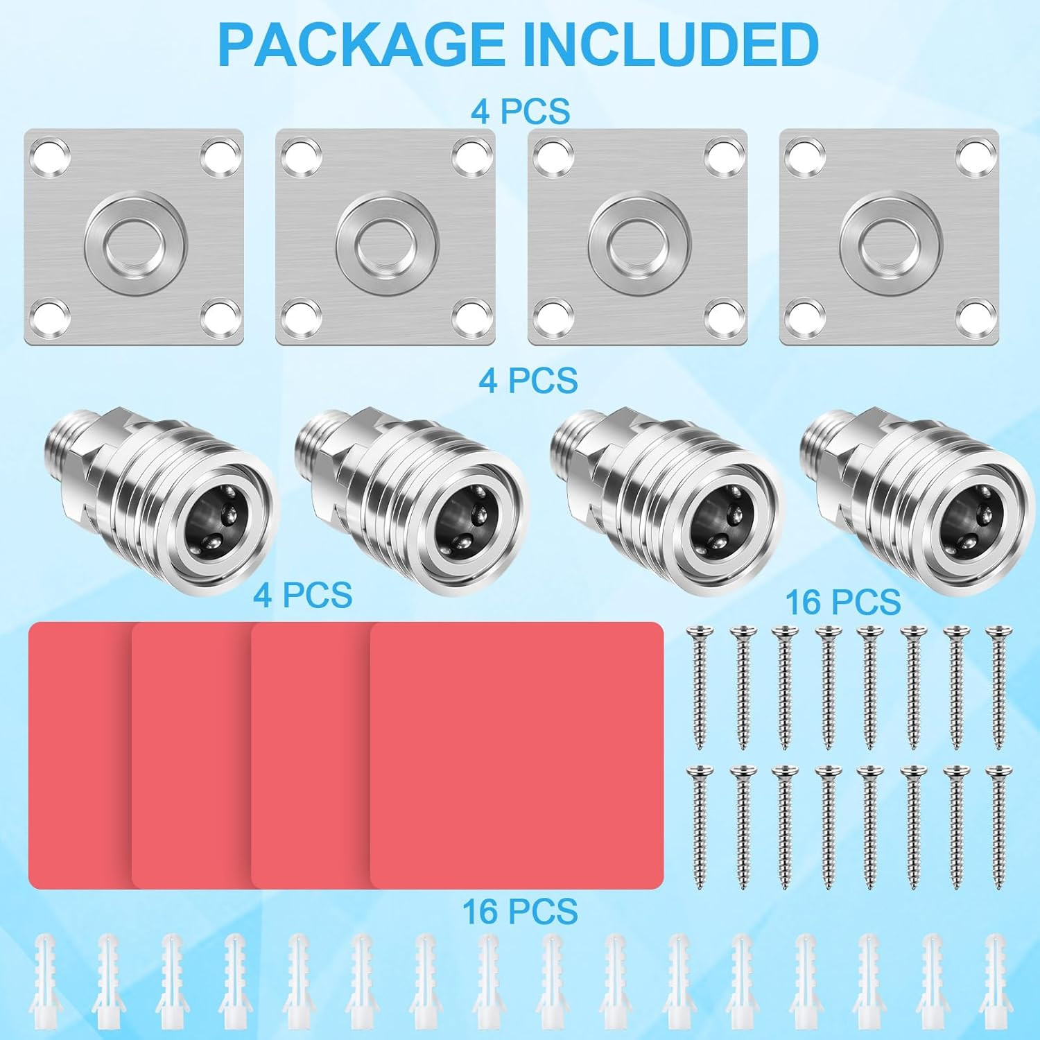 4 Pack Foam Cannon Holder Pressure Washer Holder 1/4 Inch Quick Connect