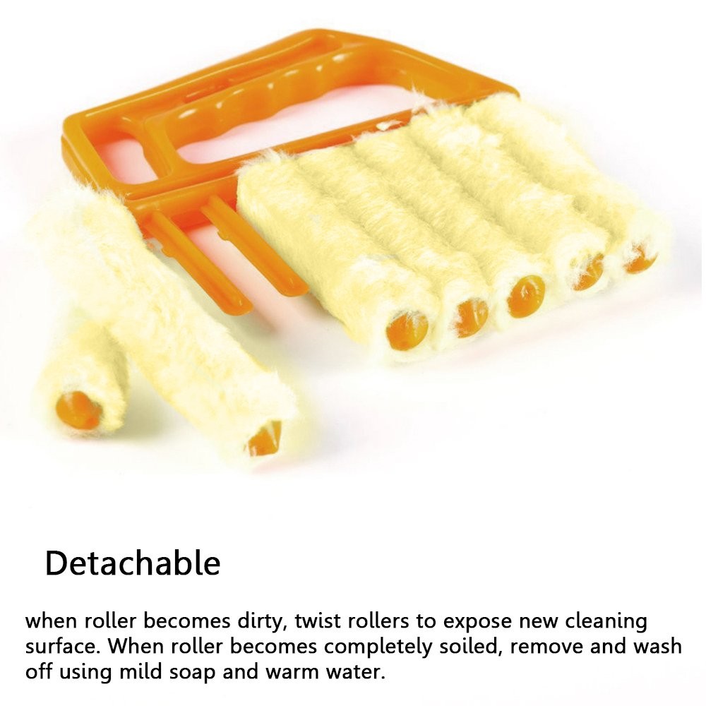 Blind Cleaner Brush , Blinds Dust Shutters , Mini Washable & Removable Orange