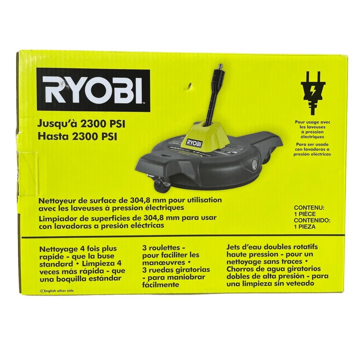 RYOBI RY31012 12 in. 2300 PSI Electric Pressure Washers Surface Cleaner