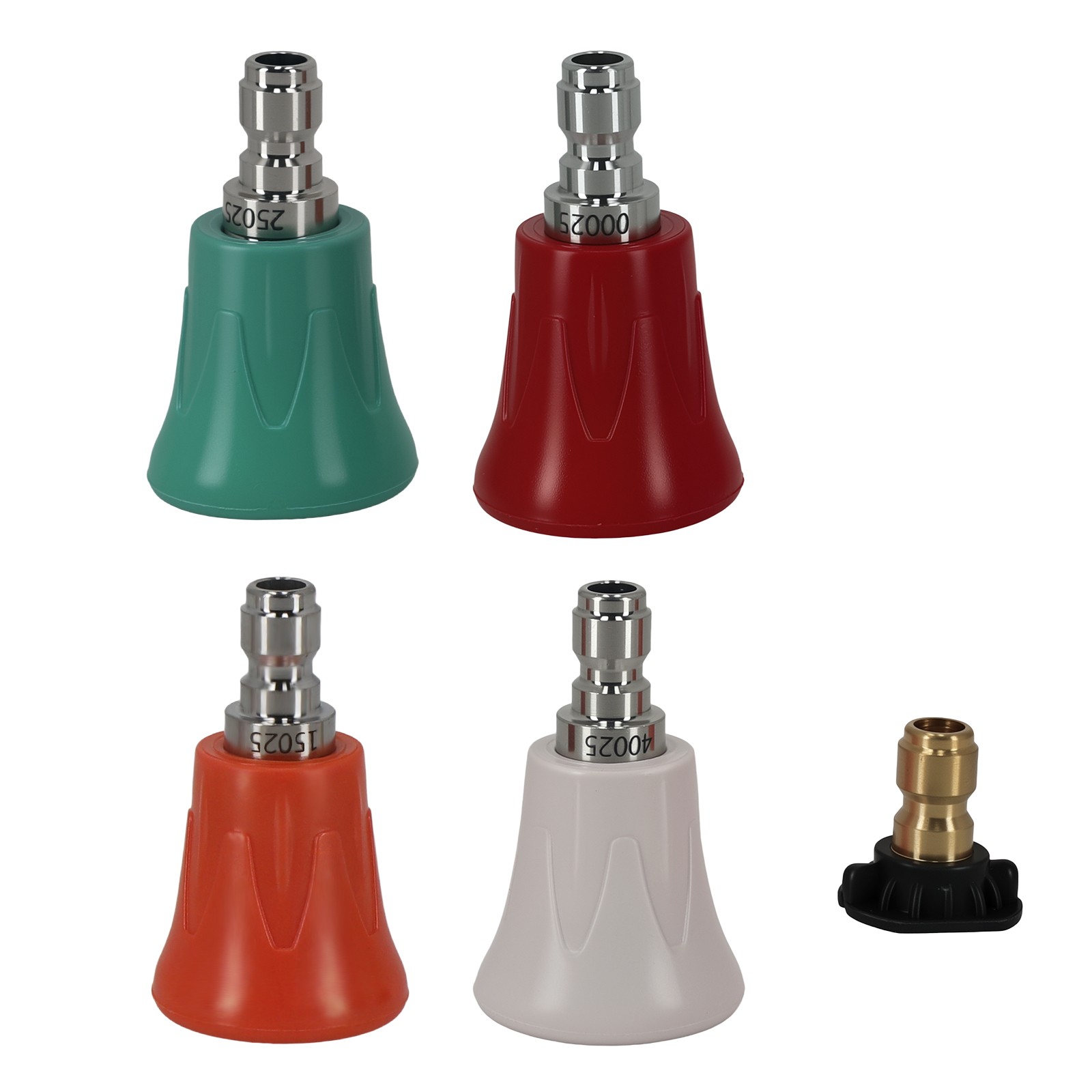 5PCS Pressure Washer Nozzle Set Quick Connect 1/4″ 0° 15° 25° 40° Soap Tips