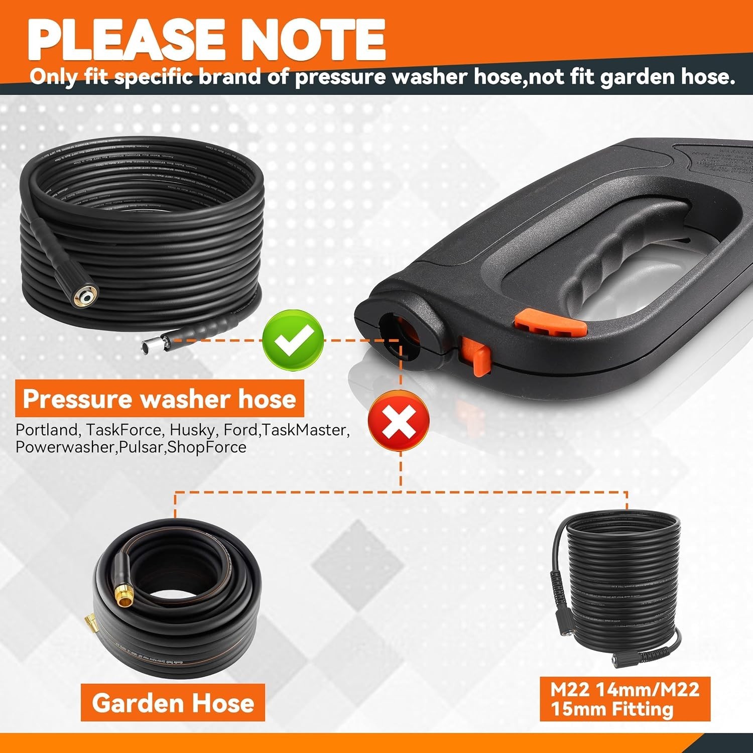 .FIXFANS Pressure Washer Gun 2000 PSI Compatible Portland Husky Black Decker
