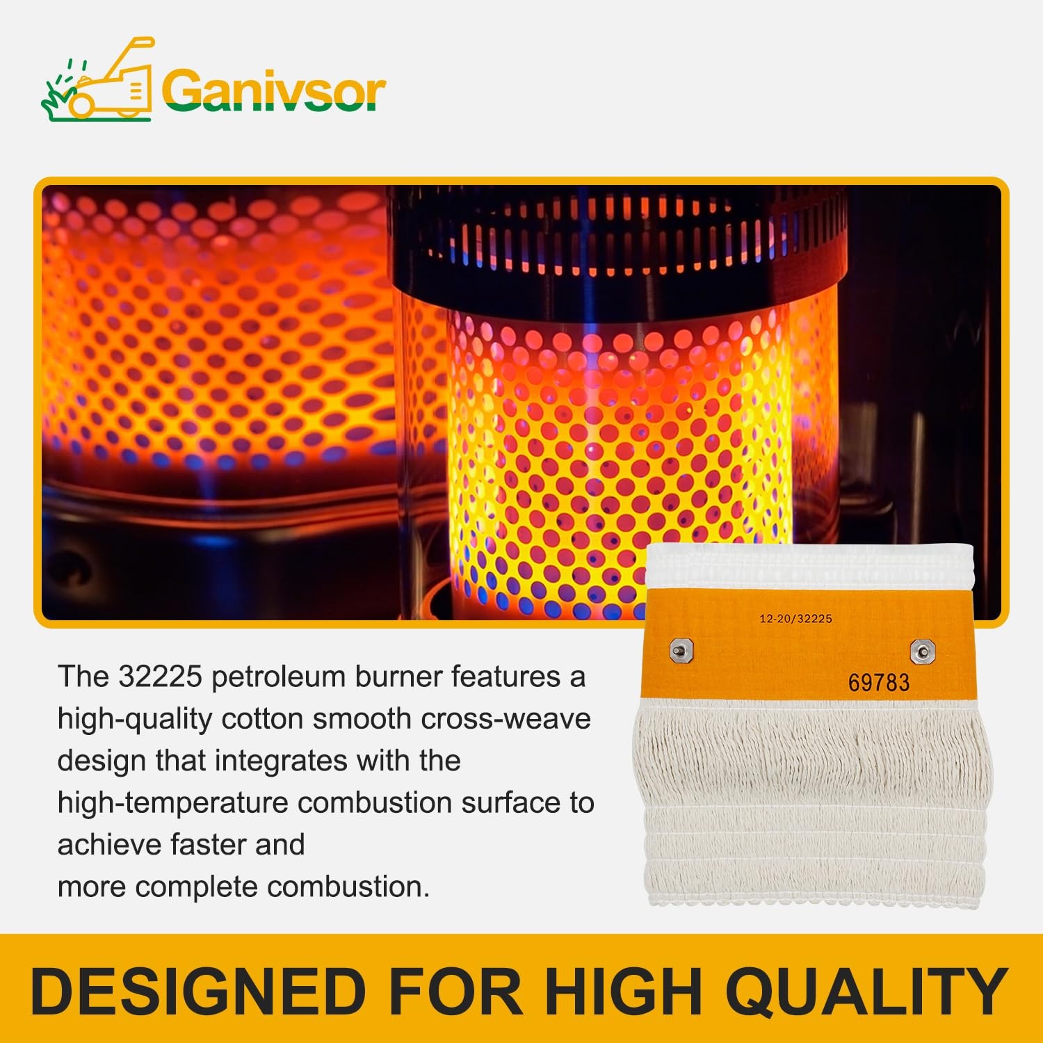 Ganivsor 32225 Kerosene Heater Wick for Kero World KW-24C DuraHeat White