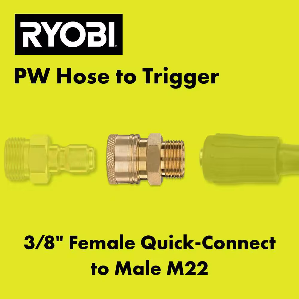 3/8 In. Female Quick-Connect X Male M22 Coupler for Most Gas and Electric Pressu