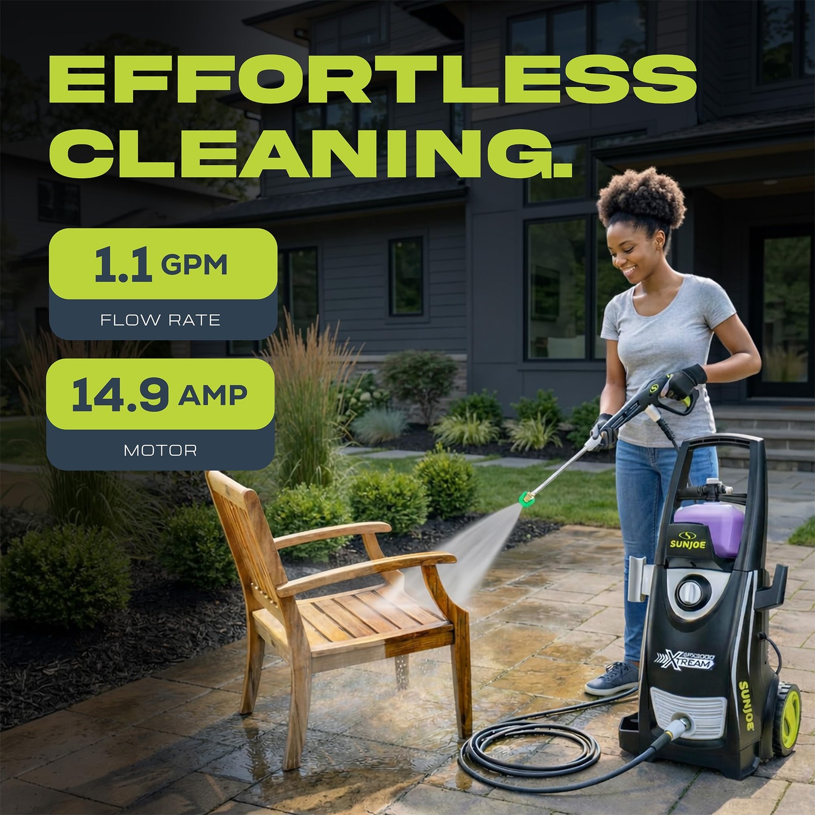 Sun Joe SPX3000XT1 XTREAM 2,500 PSI Pressure Washer with 14.9A Motor, Include…