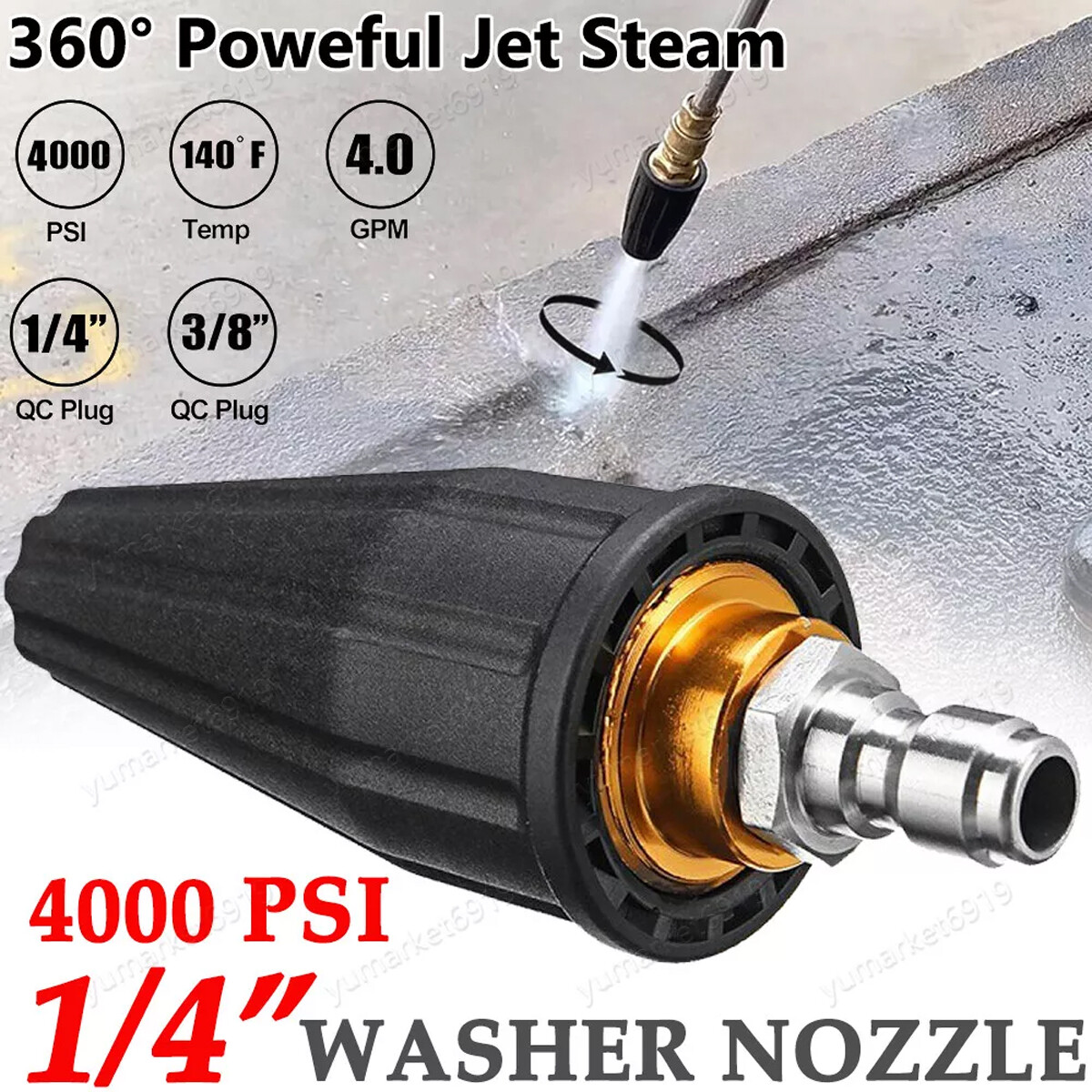 5800 PIS High Pressure Washer Hose+turbine rotating nozzle+cleaning water gun