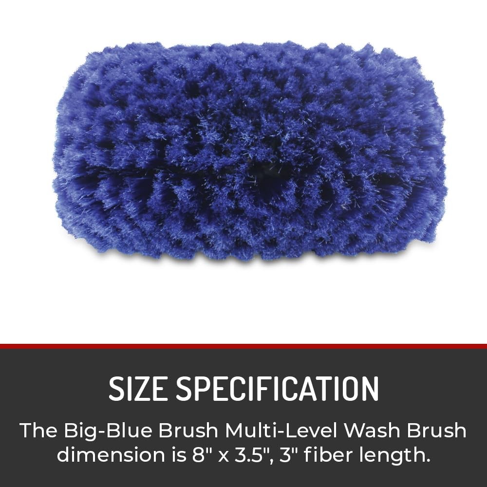 Hi-Tech 14” Car Wash Brush Head – Soft Bristles for Cars, 14 inches, Blue