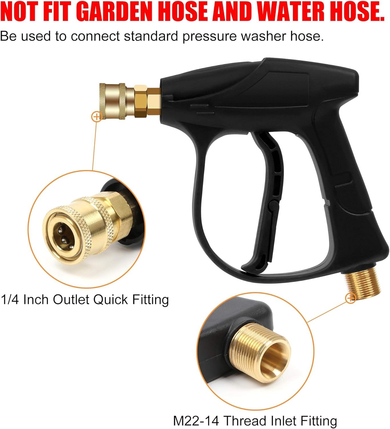 4350 PSI Car Washer Gun with 5 Spray Nozzles & Quick Connect Coupler