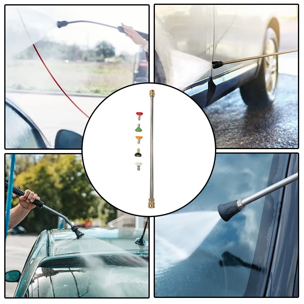 16Inch High Pressure Car Washer Spray Extension Wand Lance Nozzle Tips Hose New