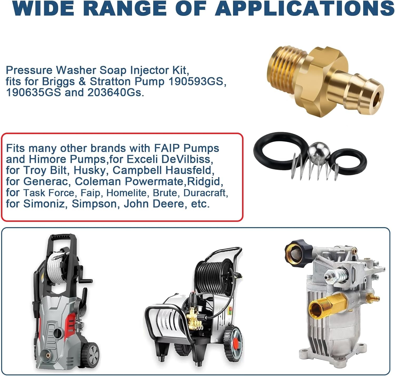 Pressure Washer Chemical Soap Injector Kit for Briggs and Stratton 190593GS