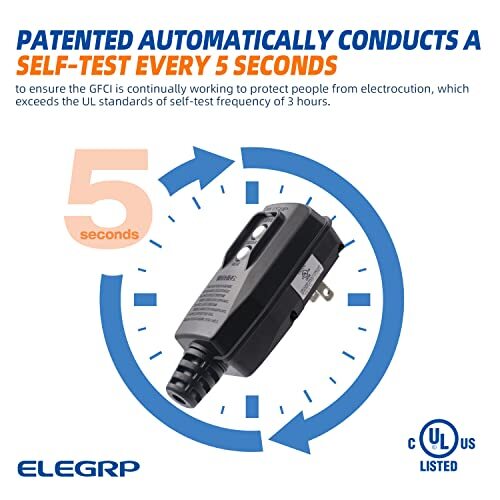 G1215PA2 G20PASR Patented Auto-Monitoring GFCI Replacement Plug Assembly, Auto R