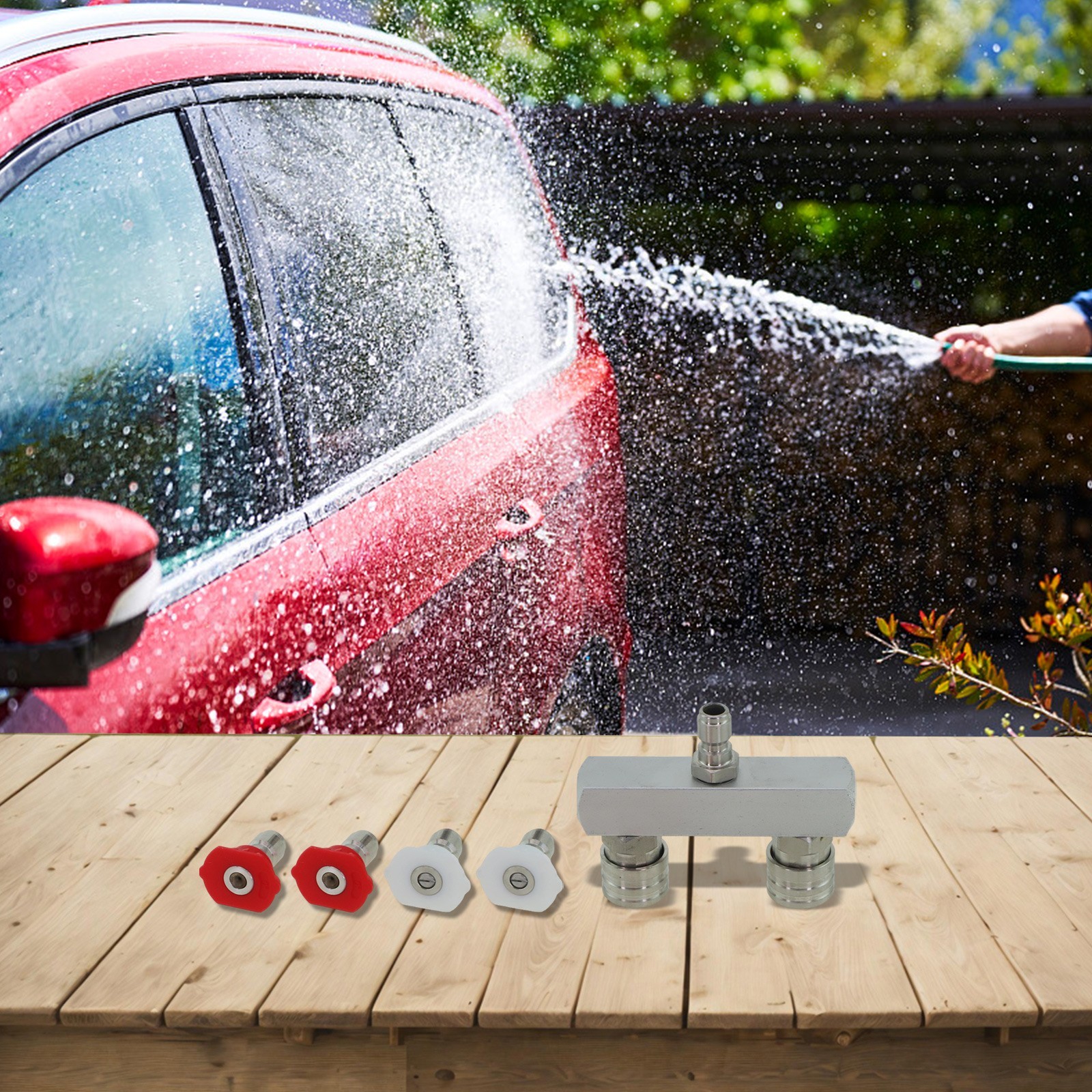 Efficient Cleaning Solution Dual Nozzle Compatible with 5000 PSI Washers