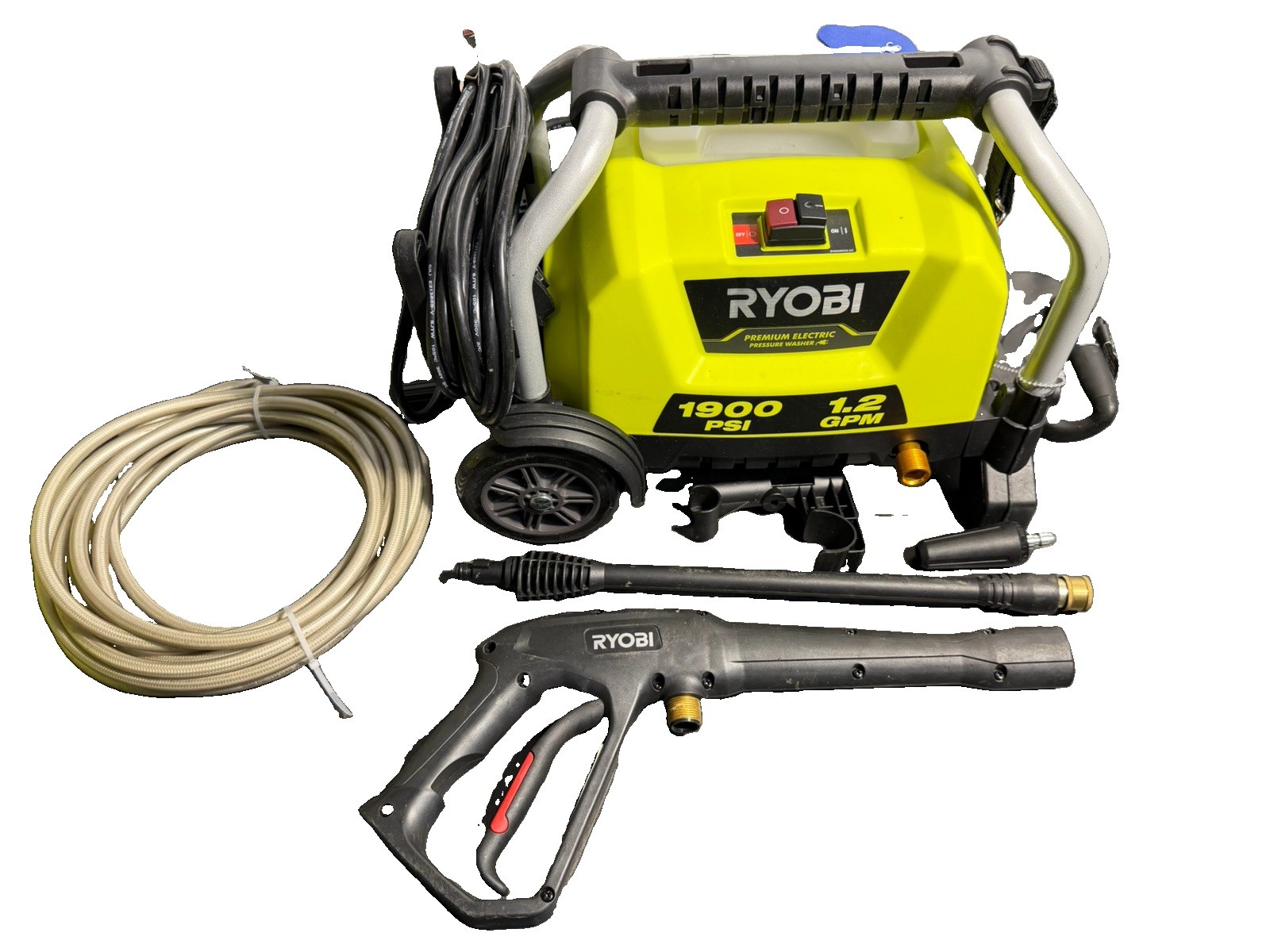 RYOBI RY1419MT 1900 PSI 1.2 GPM Electric Pressure Washer Tested Working