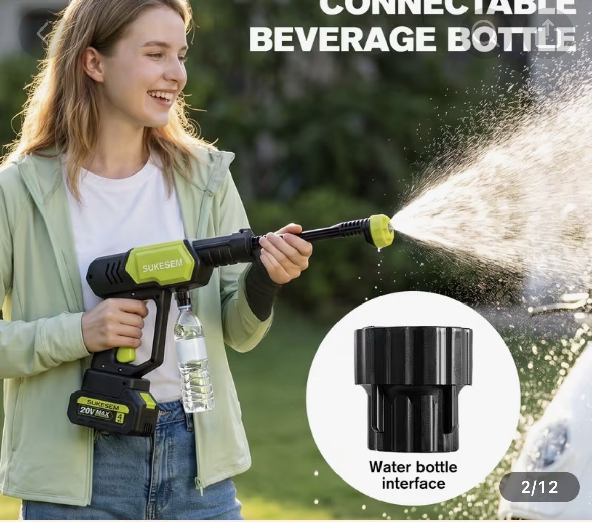 Cordless High Pressure Car Washer Portable Car Wash Cleaner Machine Water Gun
