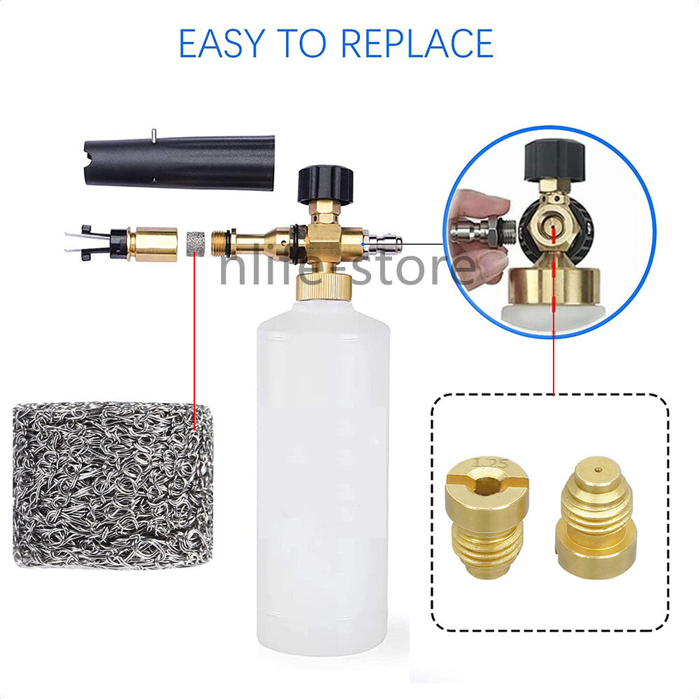 Snow Foam Lance Car Pressure Washer Gun Soap Cannon 1/4″ Fit Karcher Lavor Ryobi