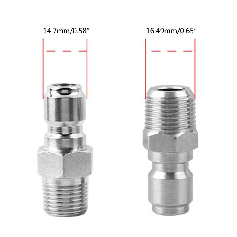 2Pack NPT 3/8 Inch Pressure Washer Coupler Quick Connect Plug Male 3/8 Connector