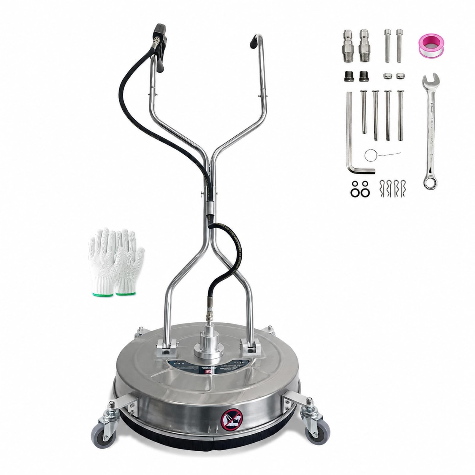 30″ Pressure Washer Surface Cleaner with 4 Wheels Dual Handle 5200 Max PSI