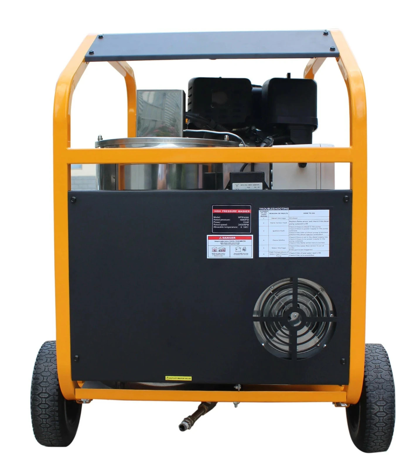 AGT Hot Water High Pressure Washer 4.0GPM 13‑HP For Farm & Fleet‑Cleaning