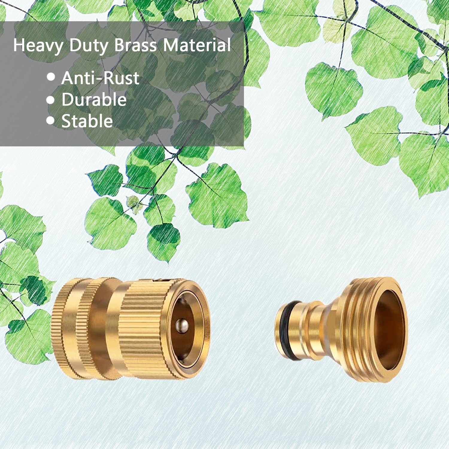 BoArt Solid Brass Quick Connector Set 6 Sets 3/4″