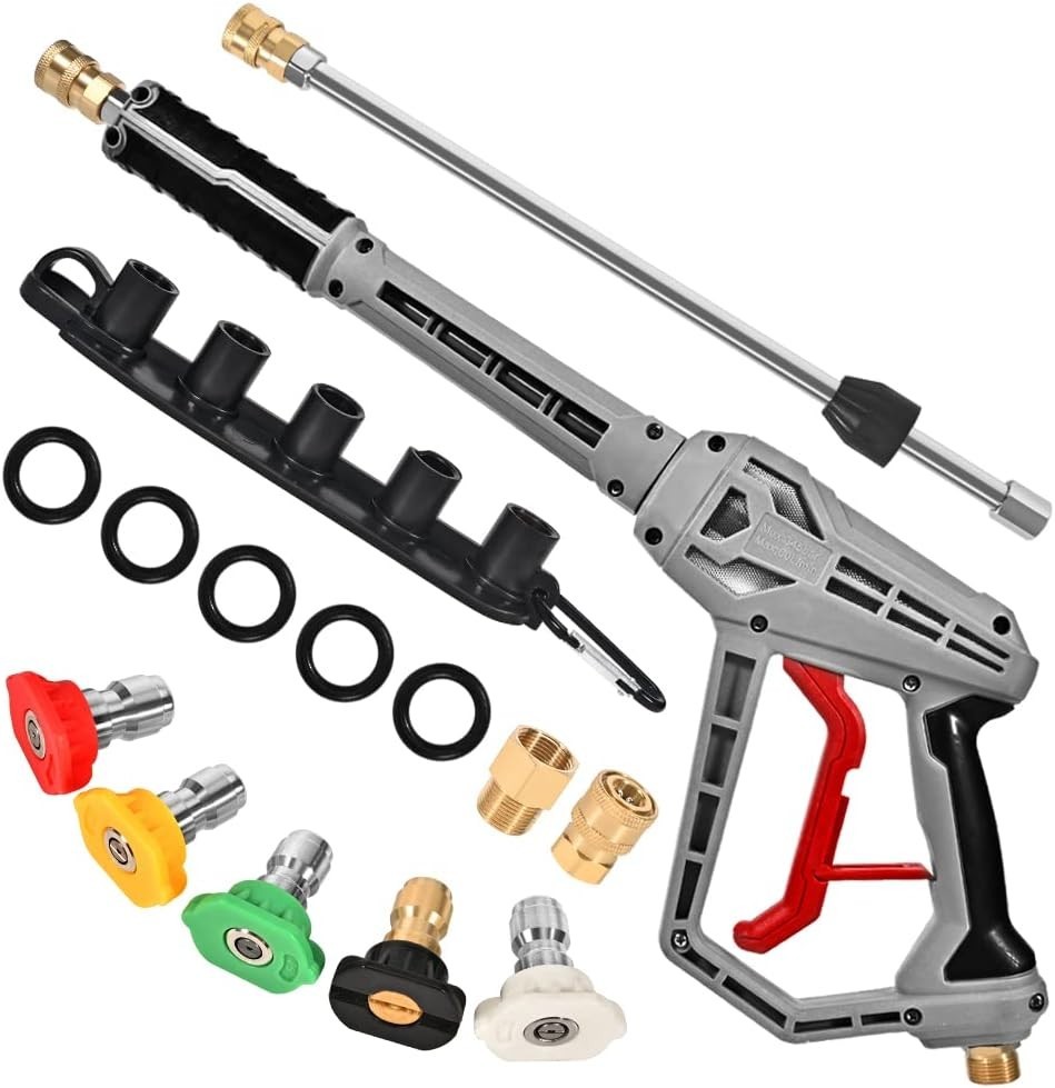 Professional 5000 PSI Pressure Washer Gun with Safety Lock and Extension Wand
