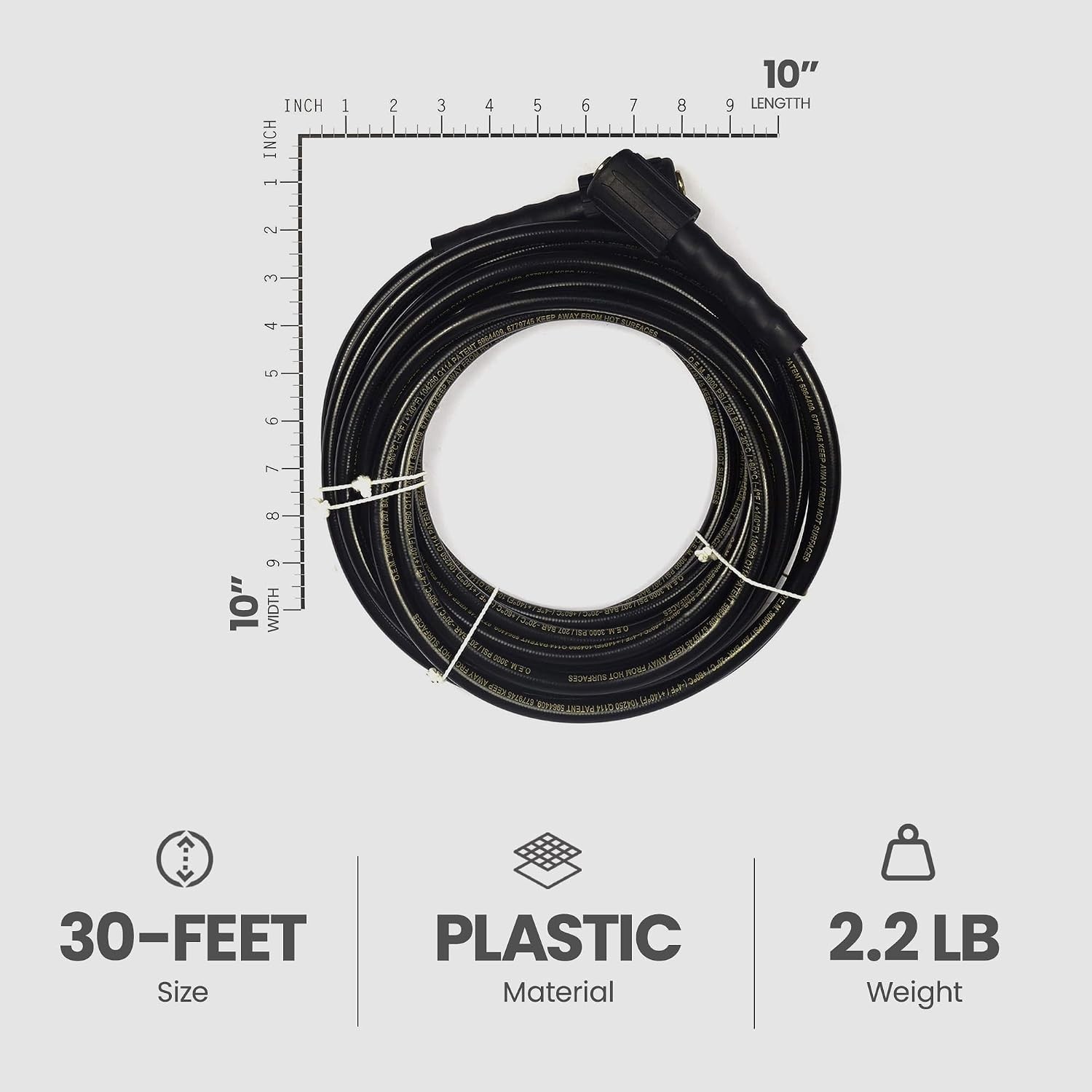 Black Replacement Hose for Pressure Washers