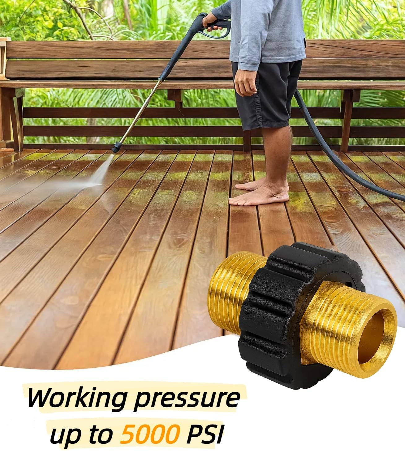 Metric M22 14 Mm Male Thread To M22 14mm Male Fitting Pressure Washer Hose Coupl