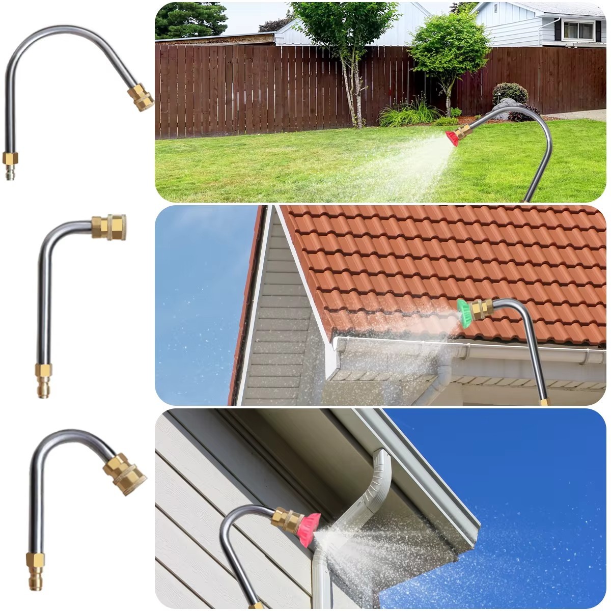 High Pressure Washer Extension Wand 1/4 Set of 10 39cm 40cm Straight Pole