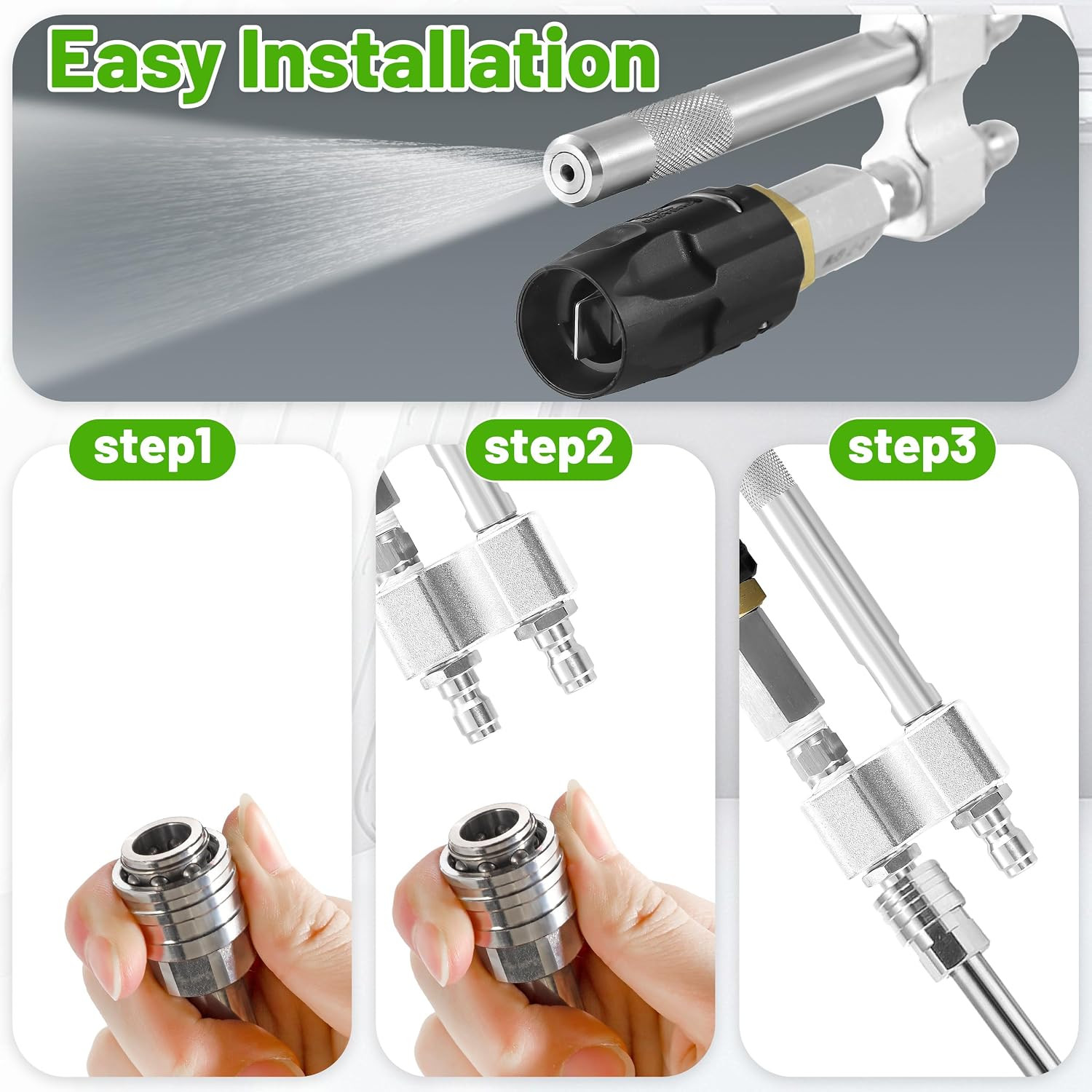 M5 Twist Nozzle for Pressure Washer – Adjustable Long Range Shooter Tip with 1/4