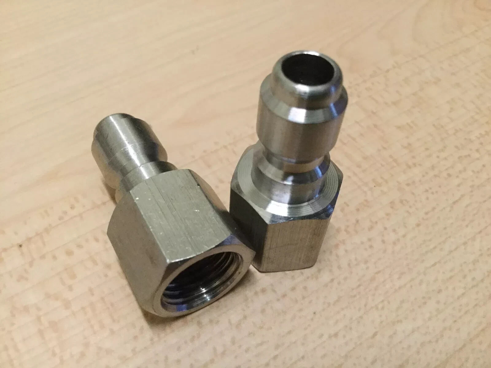 2pk Stainless Steel Power Pressure Washer 1/4″ FPT Quick Connect Plug Connector