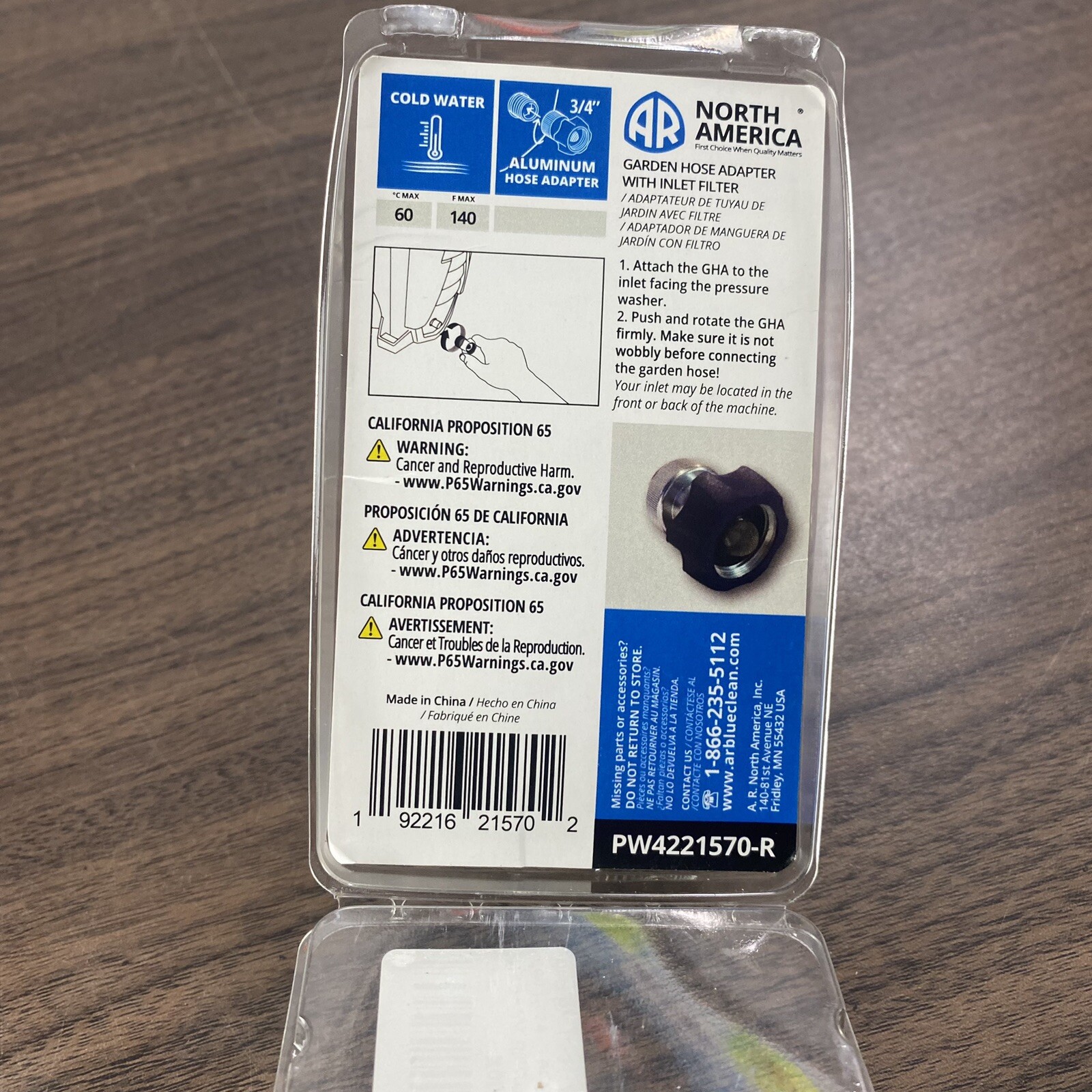 Blue Clean Garden Hose Adapter Aluminum PW4221570-R