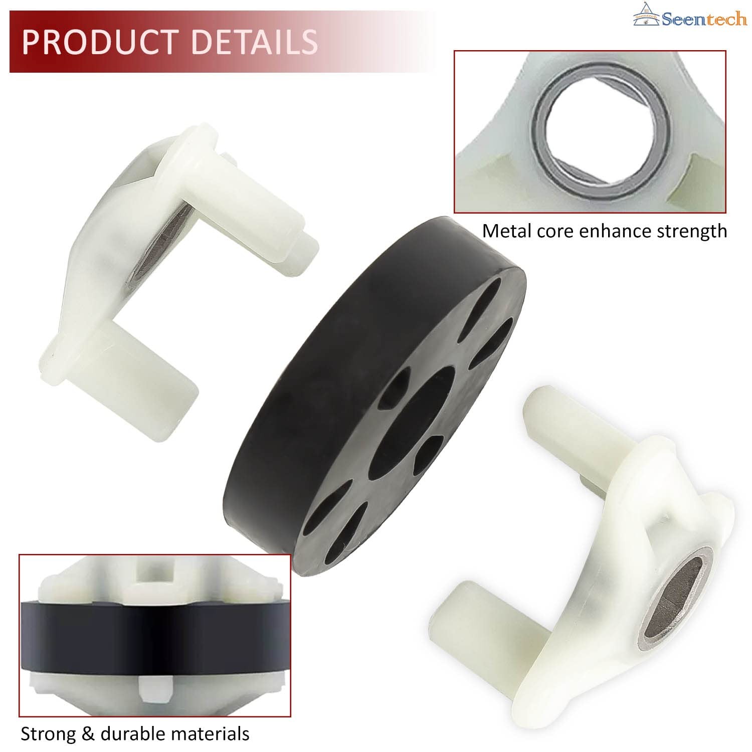 Heavy Duty 285753A Metal Motor Coupling Kit by Seentech for Whirlpool & Kenmore