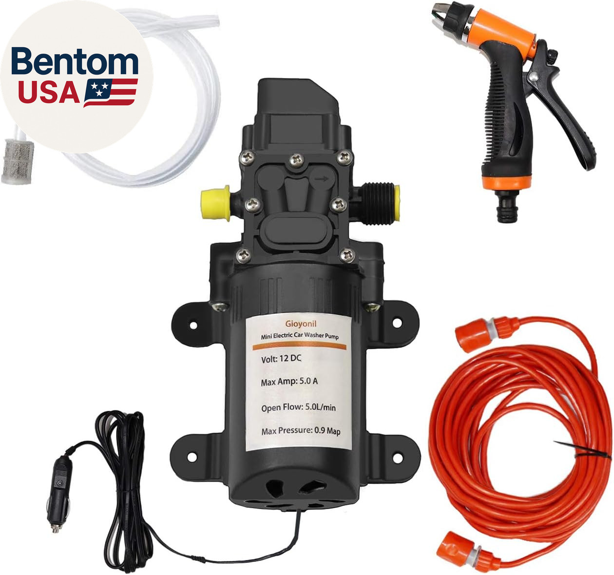 Electric Pressure Washer Pump, 12V 100W Portable High Pressure Power Intelligent