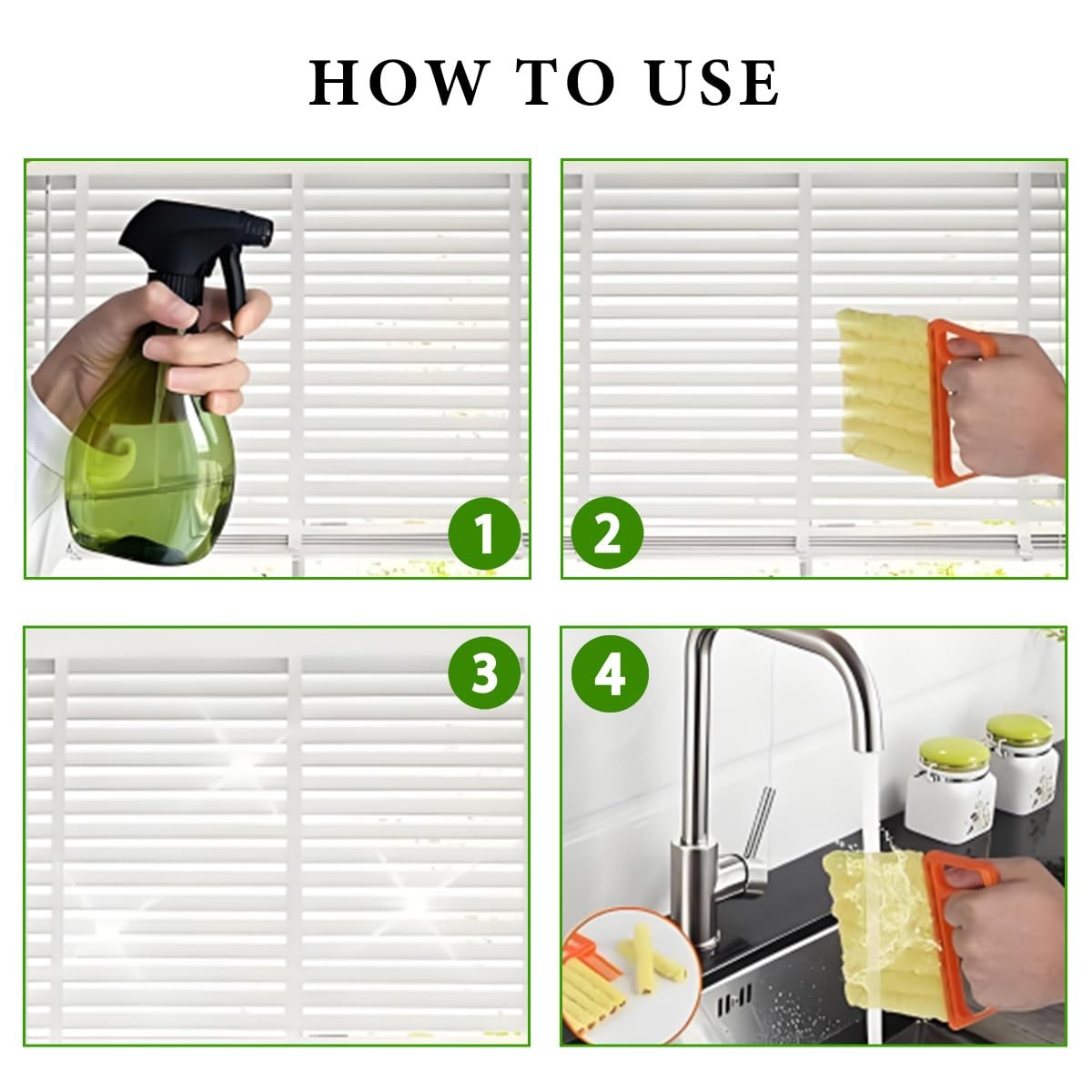 DXNQ 2 PCS Blind Cleaner Duster Tool, Window Venetian Hand-held Orange+yellow