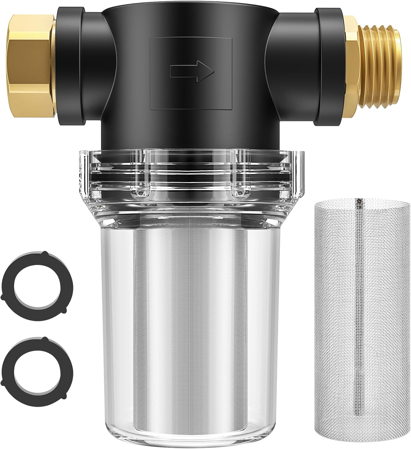 Hose Filter Attachment Line Water Hose Filter with 100 Mesh and 40 Mesh Screen,