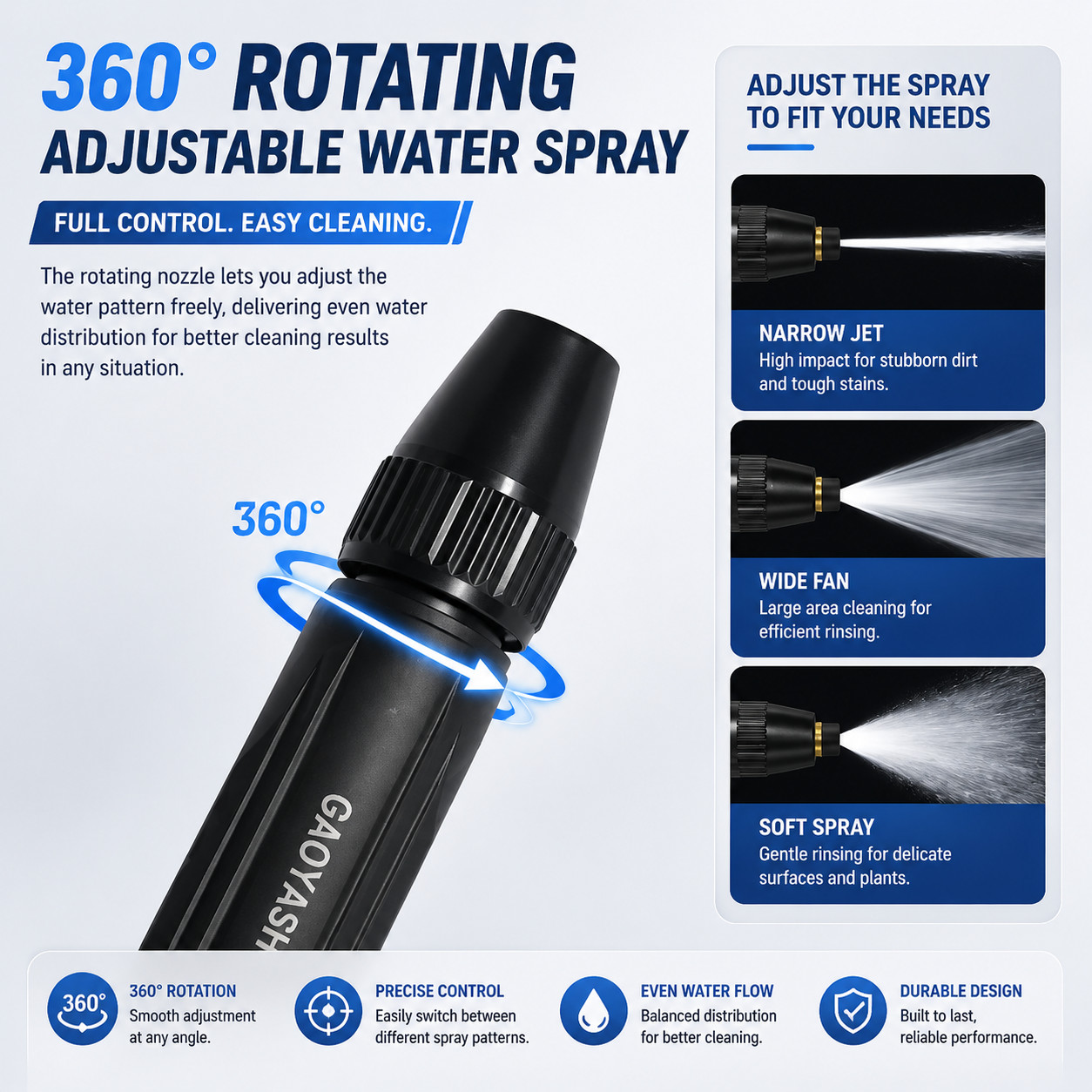 Orofera High Pressure Hose Nozzle Water Gun for Car Wash Garden Pressure Booster