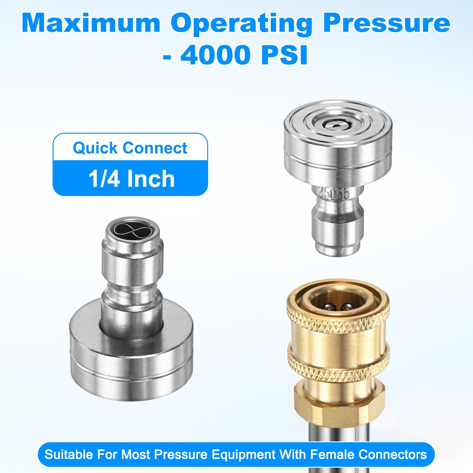 1-Pack 25 Degrees Pressure Washer Nozzle Tips, 1/4 Inch Quick Connect, 1.400mm