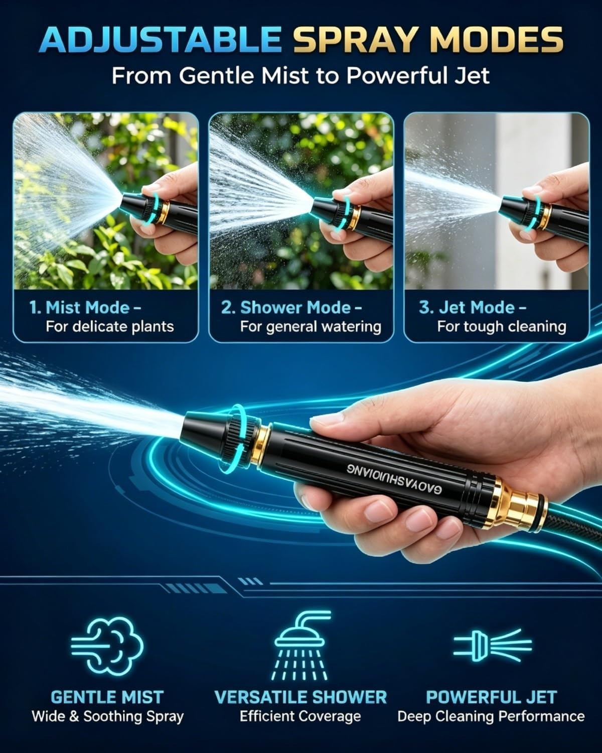 High Pressure Car Wash Water Gun Spray Nozzle Portable Washer for Auto