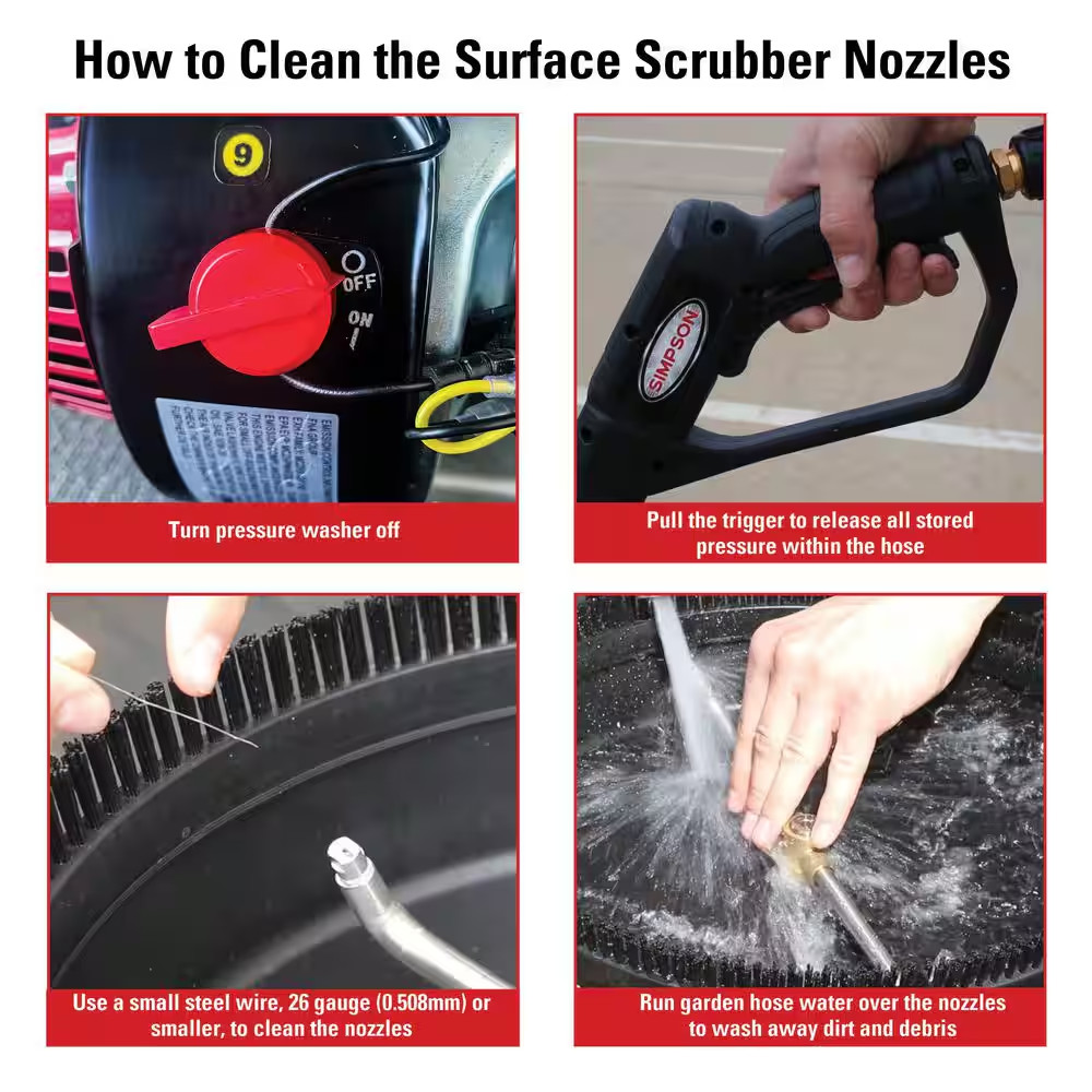 Universal 15 In. 3700 PSI Pressure Washer Surface Cleaner with Nozzle Cleaning T