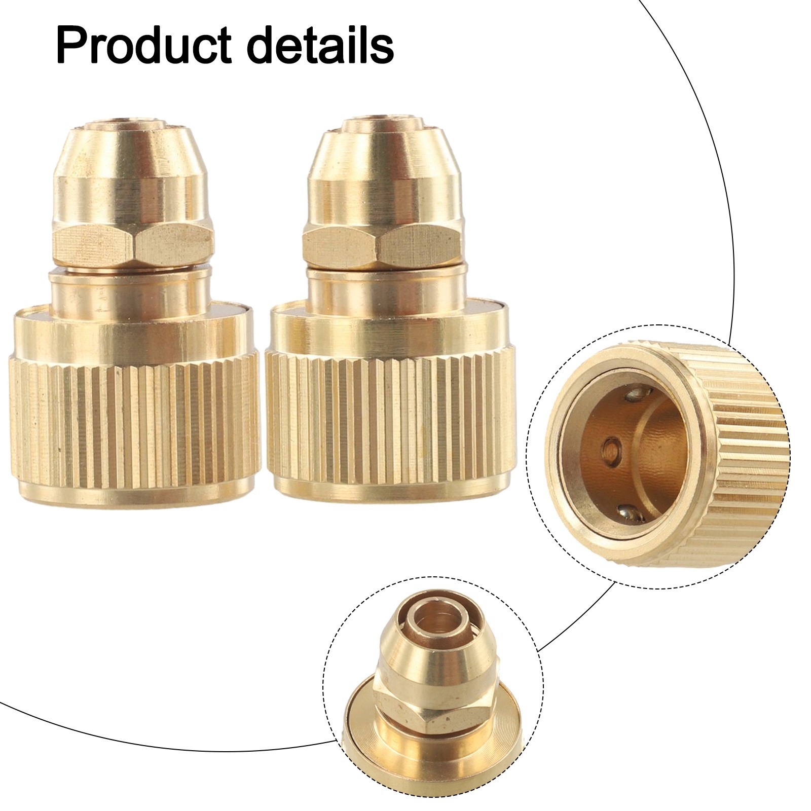 Expandable Hose Repair Adaptor 2 Pack Brass Connectors for 3/8 Inch Hoses