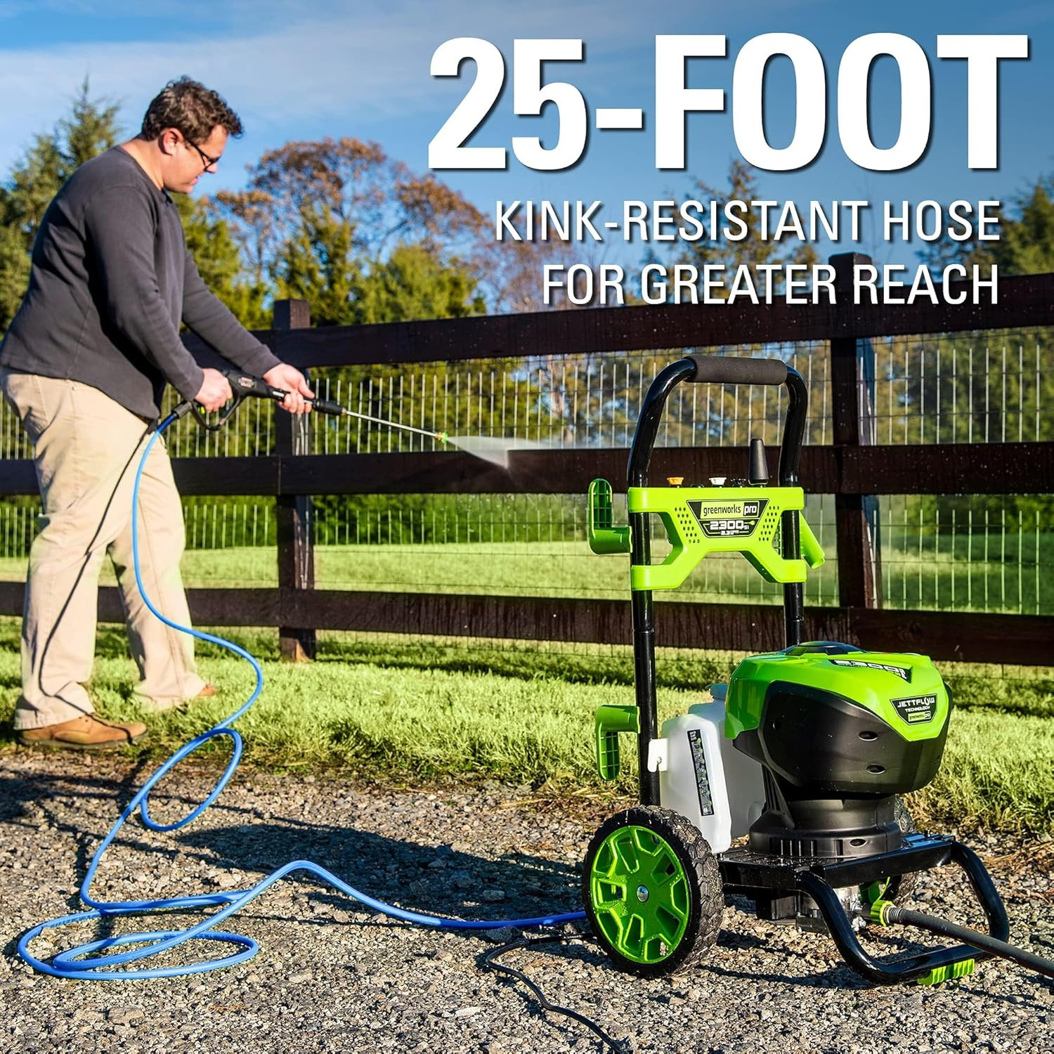 2300 PSI Trubrushless (2.3 GPM) Electric Pressure Washer, 25’ Hose, Quick Connec