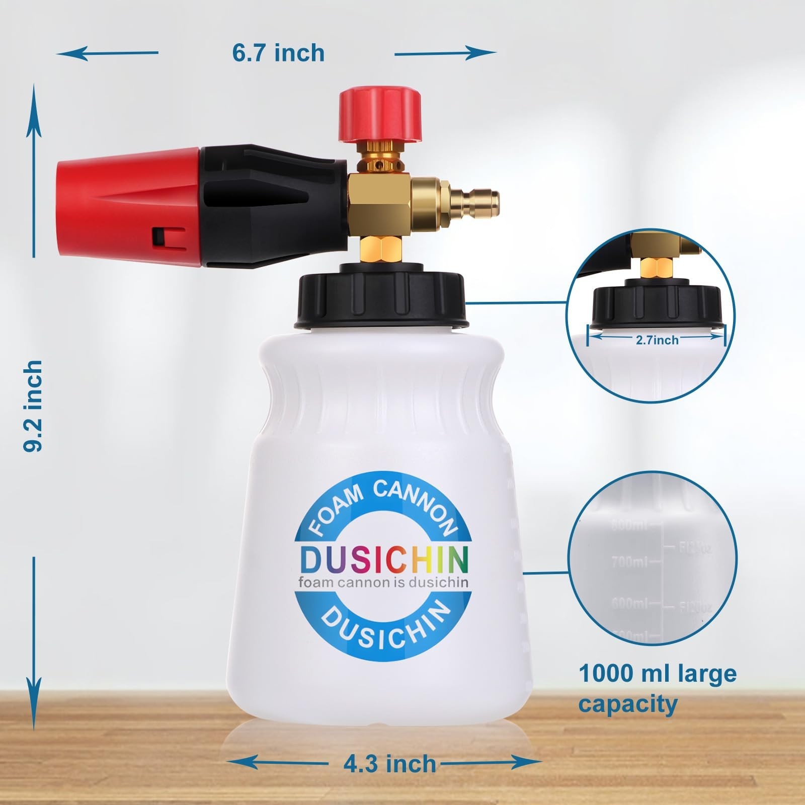 Foam Cannon Car Wash 4000 PSI Pressure Washer, Adjustable Nozzle, 1L Soap Contai