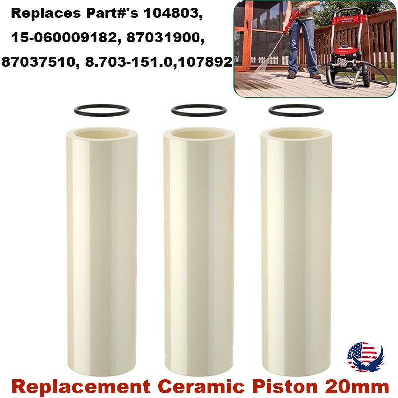 3 General Pump 47040409 Replacement CERAMIC PISTON Plunger 20mm For Interpump GP