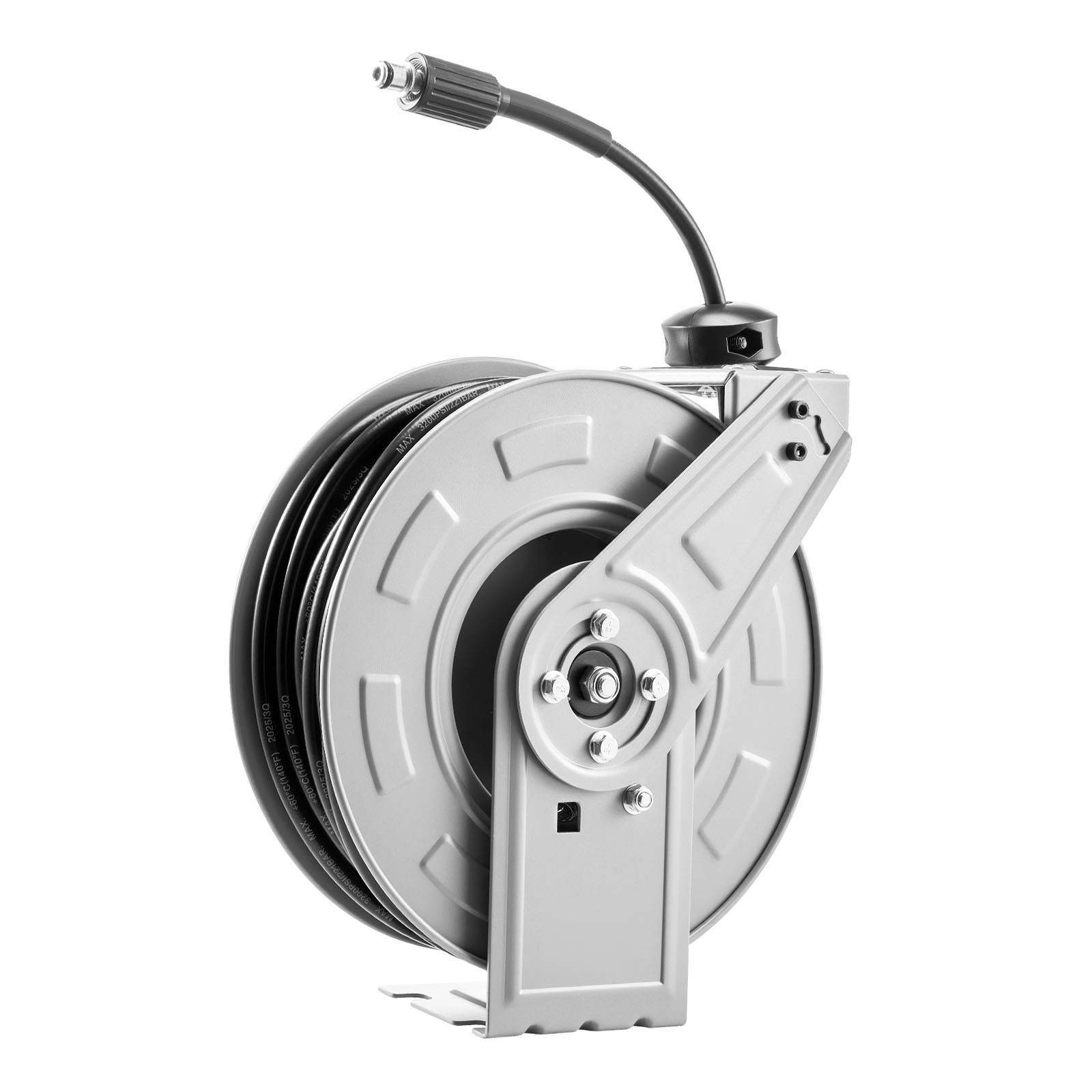 Uimoso Retractable 65ft Pressure Washer Hose Reel, 1/4in, 3200PSI Auto-Rewind