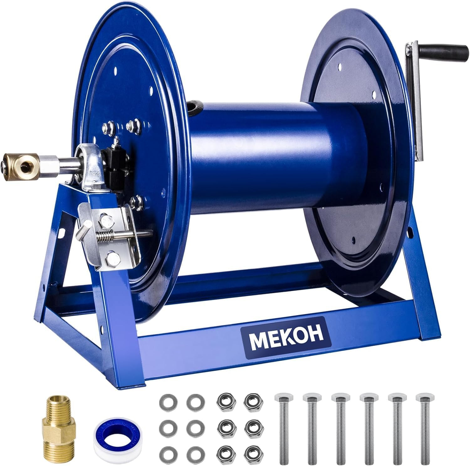 Pressure Washer Hose Reel 3/8″X350Ft, 5000PSI Hand Crank Power Washer Hose Reel