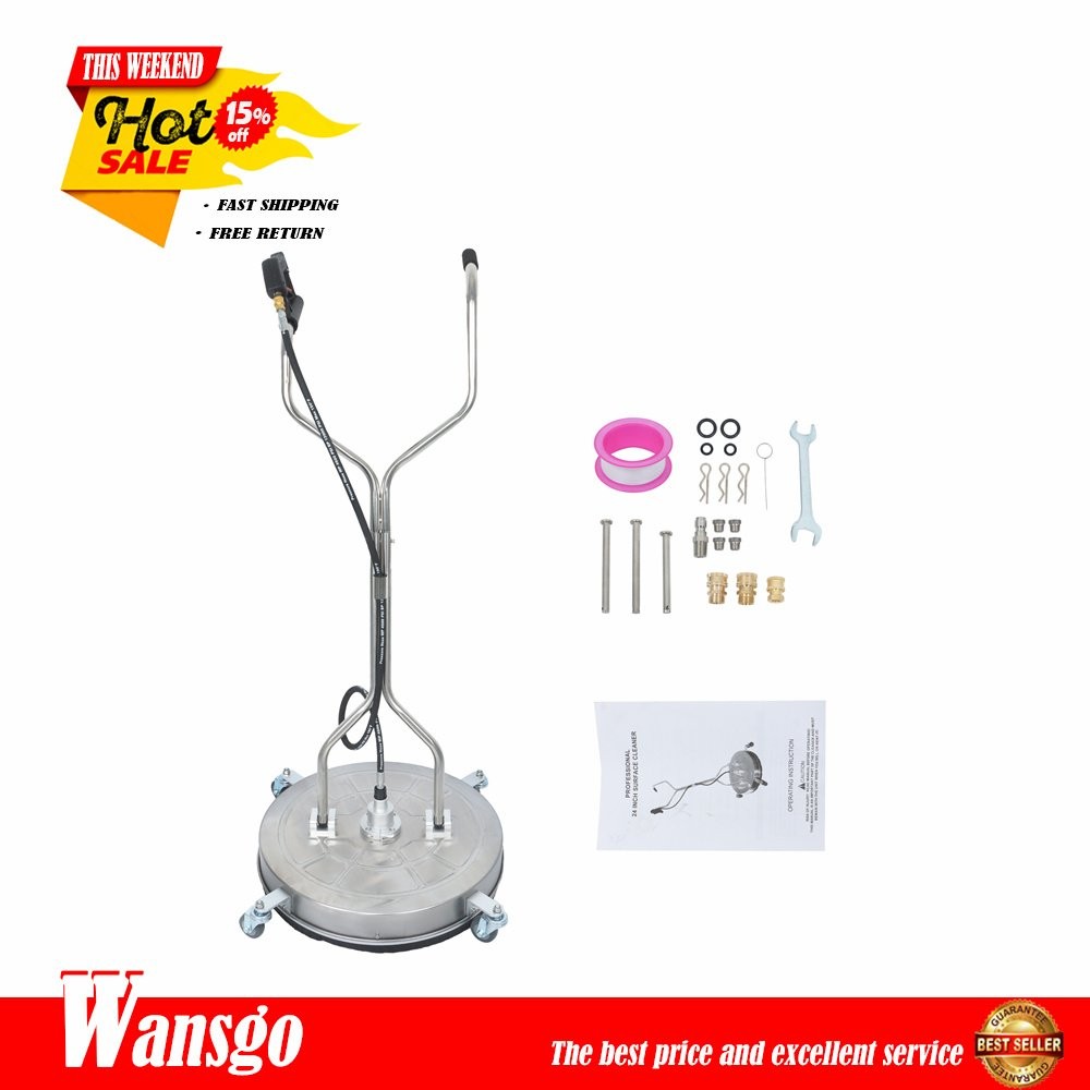 24″ Pressure Washer Surface Cleaner w/ Handles & Wheels Quick Connect New