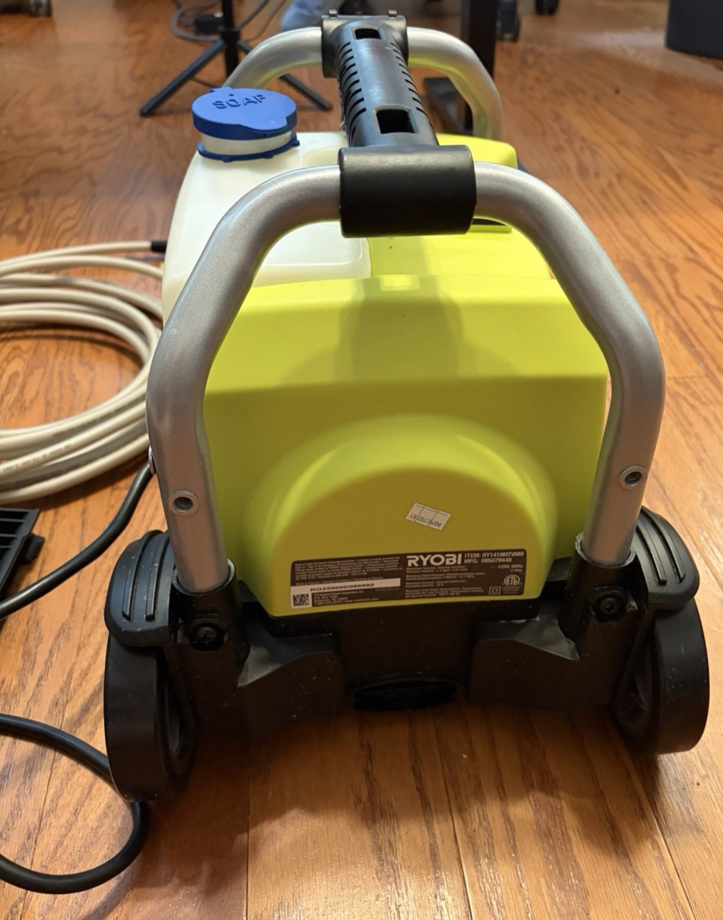 RYOBI 1900 PSI 1.2 GPM Cold Water Wheeled Corded Pressure Washer RY1419MT