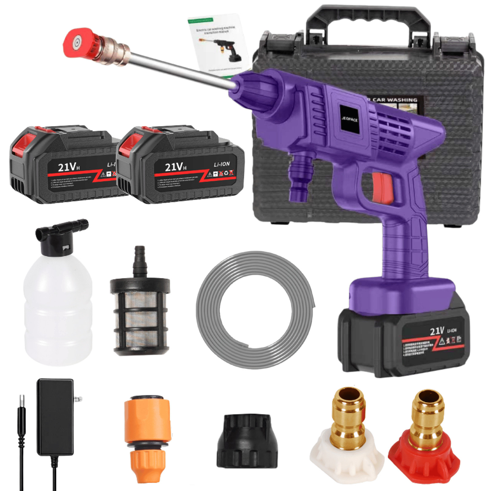 Portable Cordless Electric High Pressure Water Spray Gun Car Washer Cleaner Tool