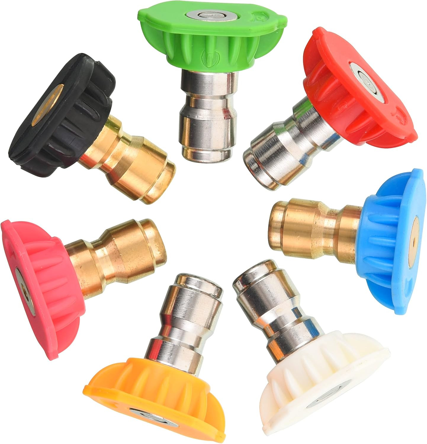 Pressure Washer Nozzle Tips Set with Holder, 7 Spray Tips, 1/4 Inch Quick Connec