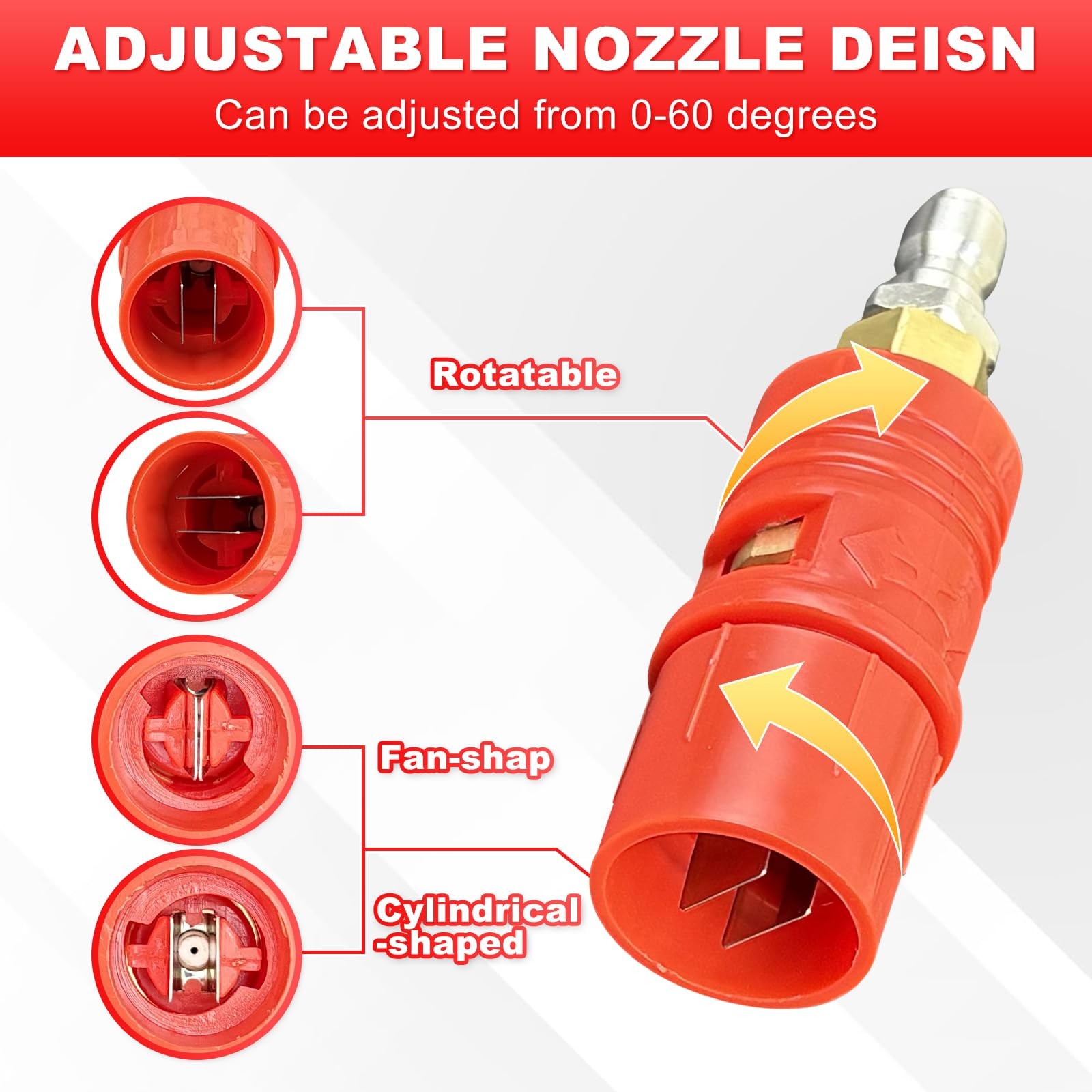 Adjustable Pressure Washer Nozzle Tips, Soft Wash for m5 Twist Nozzle, Variab…